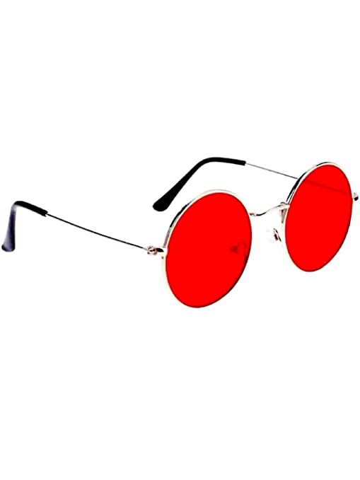 Round Red Lens Fashion Sunglasses