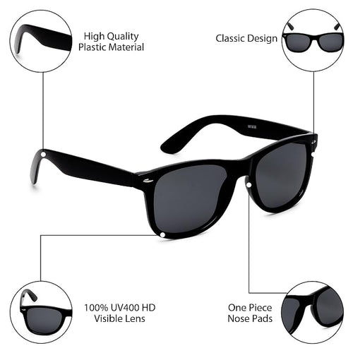 Classic Black Square Frame Sunglasses