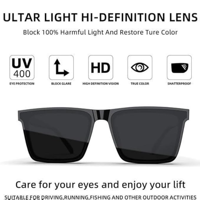 Oversized Black Square Frame Sunglasses