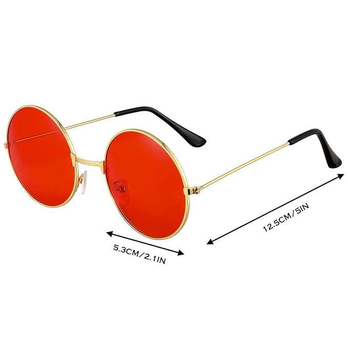 Round Red Lens Fashion Sunglasses