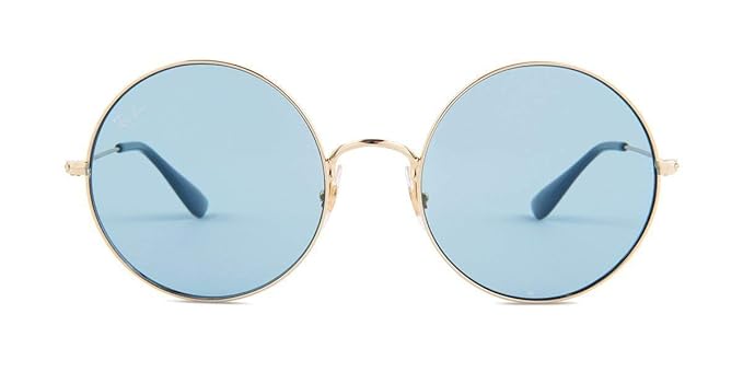 Round Frame Blue Lens Sunglasses